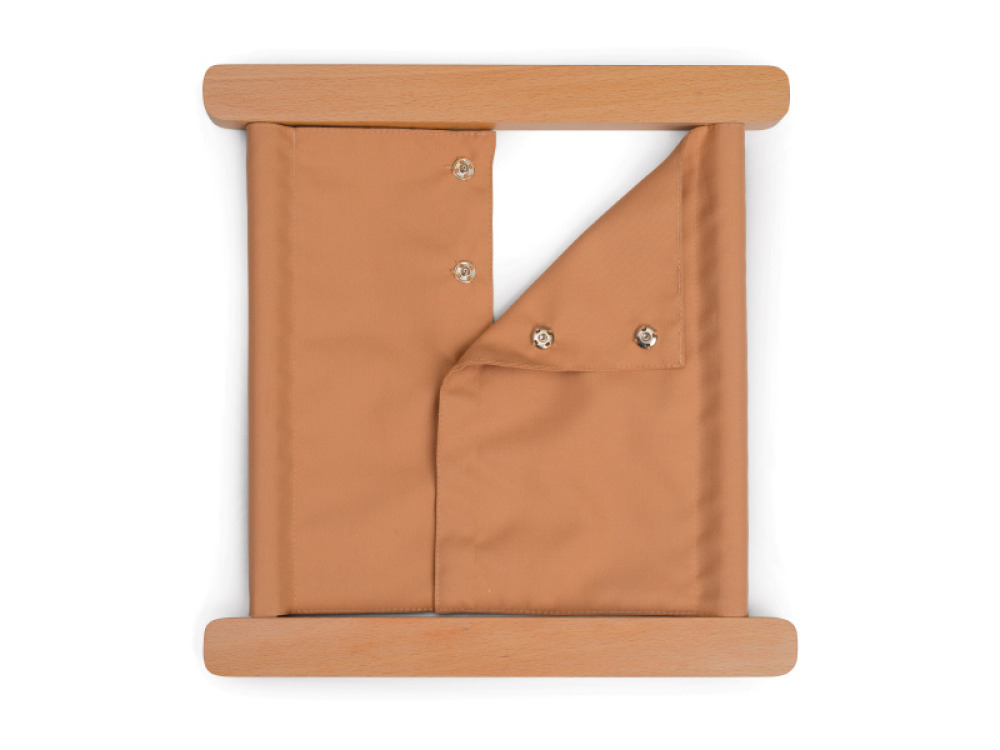 Montessori Aid. Exercise frame with press-studs