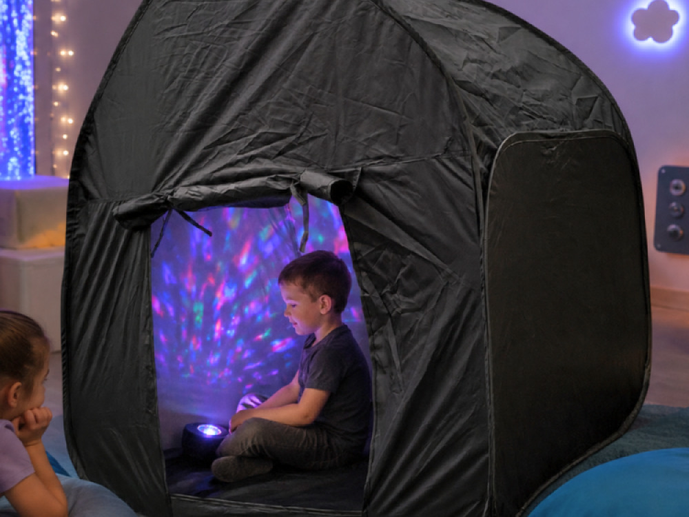 Black Sensory Pop Up Tent for Den Making with Carry Case 105cm