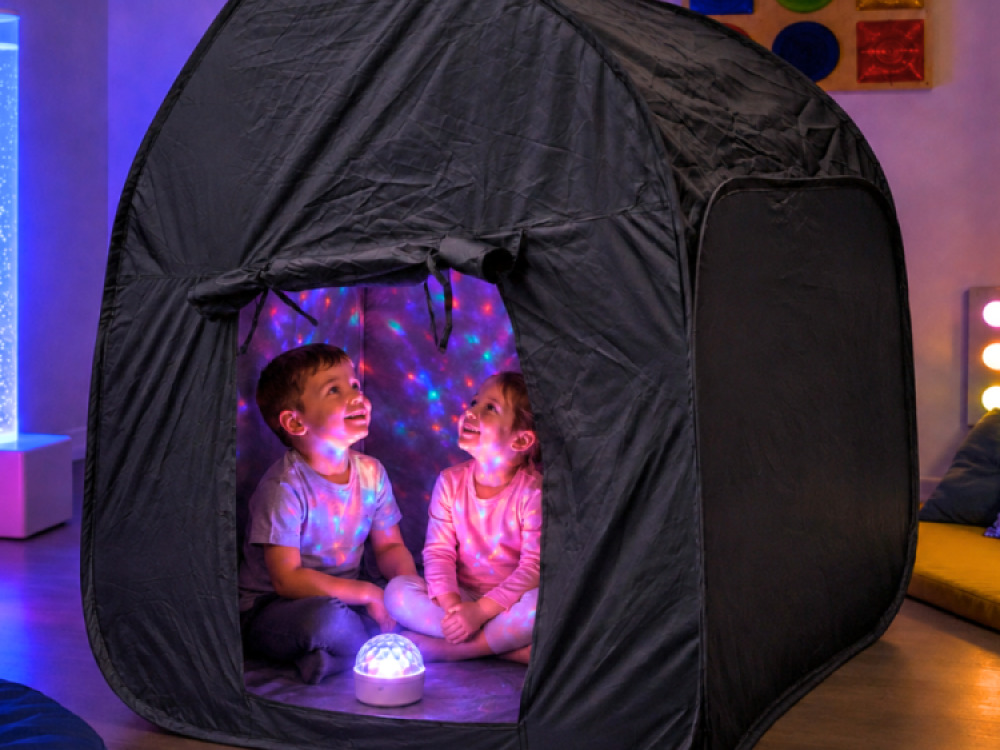 Black Sensory Pop Up Tent for Den Making with Carry Case 105cm