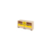 Storage Unit S with shelves + shallow cardboard trays & container - Yellow