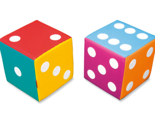 Foam mathematical cube with dots