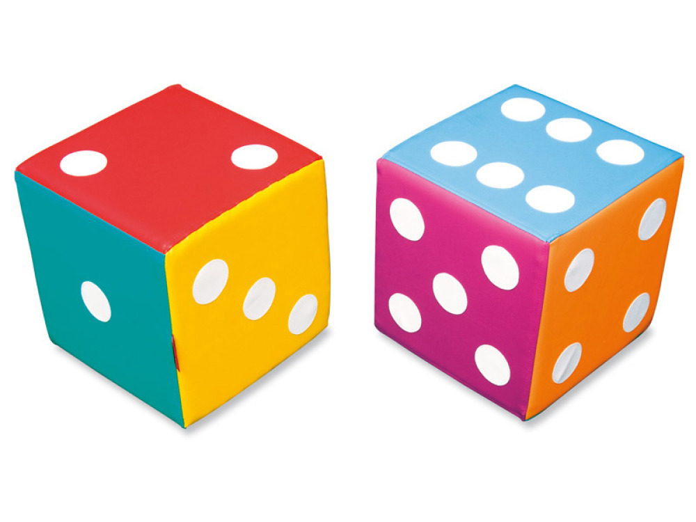 Foam mathematical cube with dots