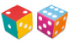 Foam mathematical cube with dots