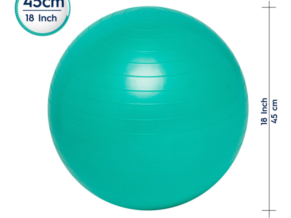 45cm Balance Ball No-Roll Weighted Seat-Green