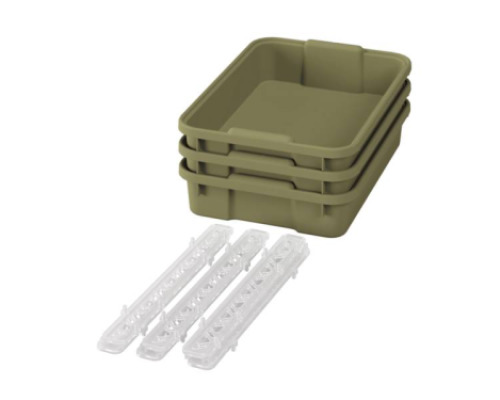 Small plastic containers with runners - eco light green - 03