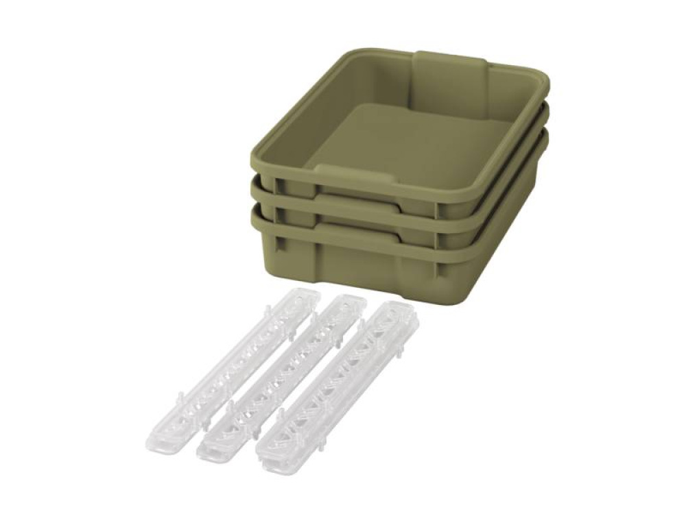 Small plastic containers with runners - eco light green - 03