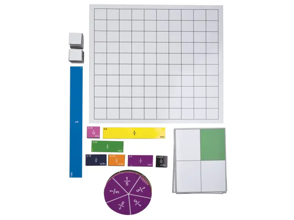 Fractions and percentages. Magnetic set.