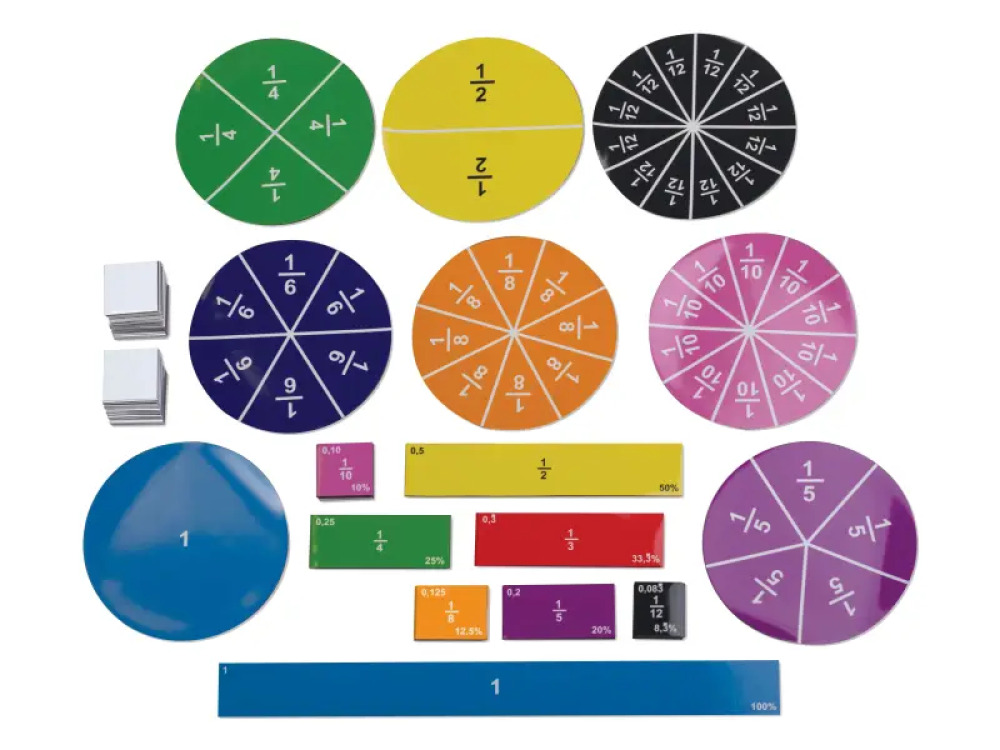 Fractions and percentages. Magnetic set.