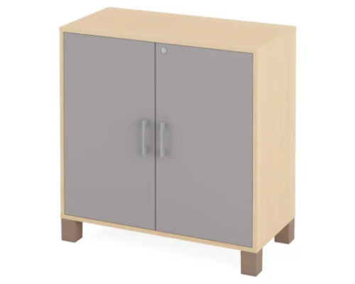 Large cabinet with shelves and door with lock. Grey. Fresh Collection