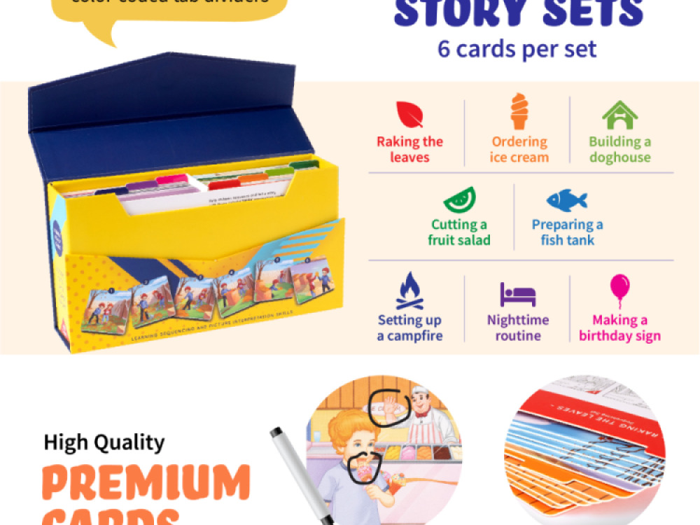 Spark Junior Sequence Cards for Speech Therapy – 8 Set
