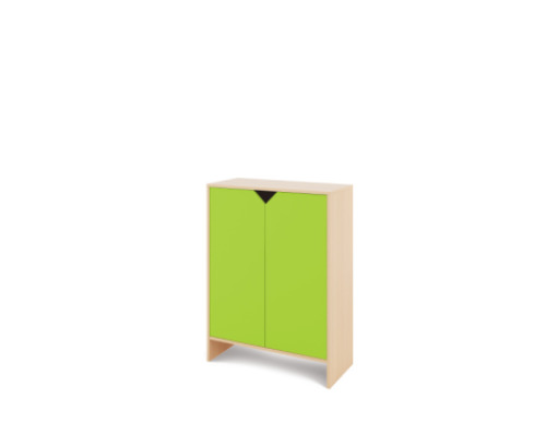 Storage Unit X with shelves + doors - Green