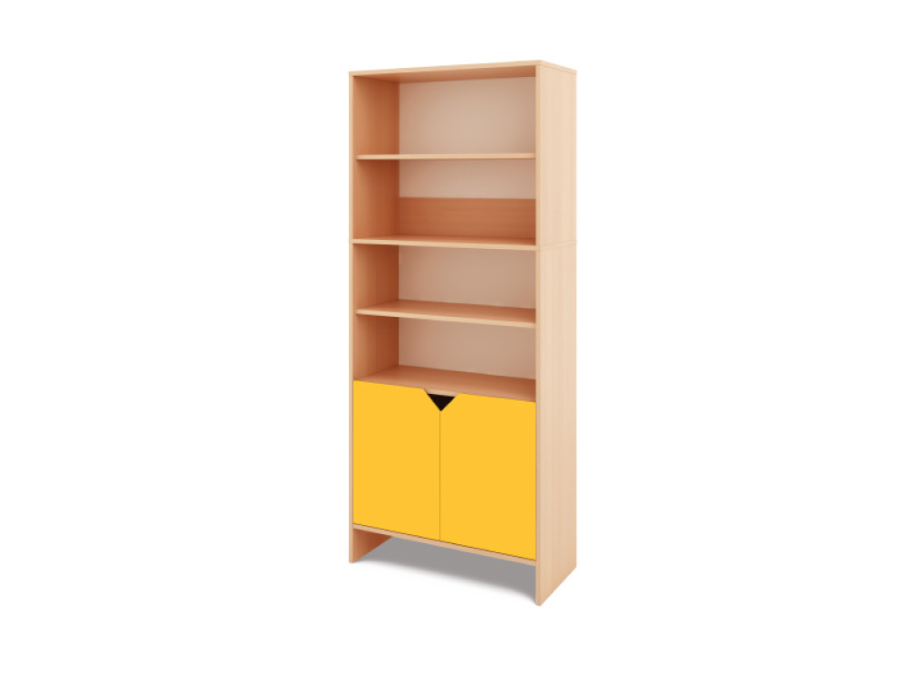 Tall Storage Unit + half bottom doors - Yellow