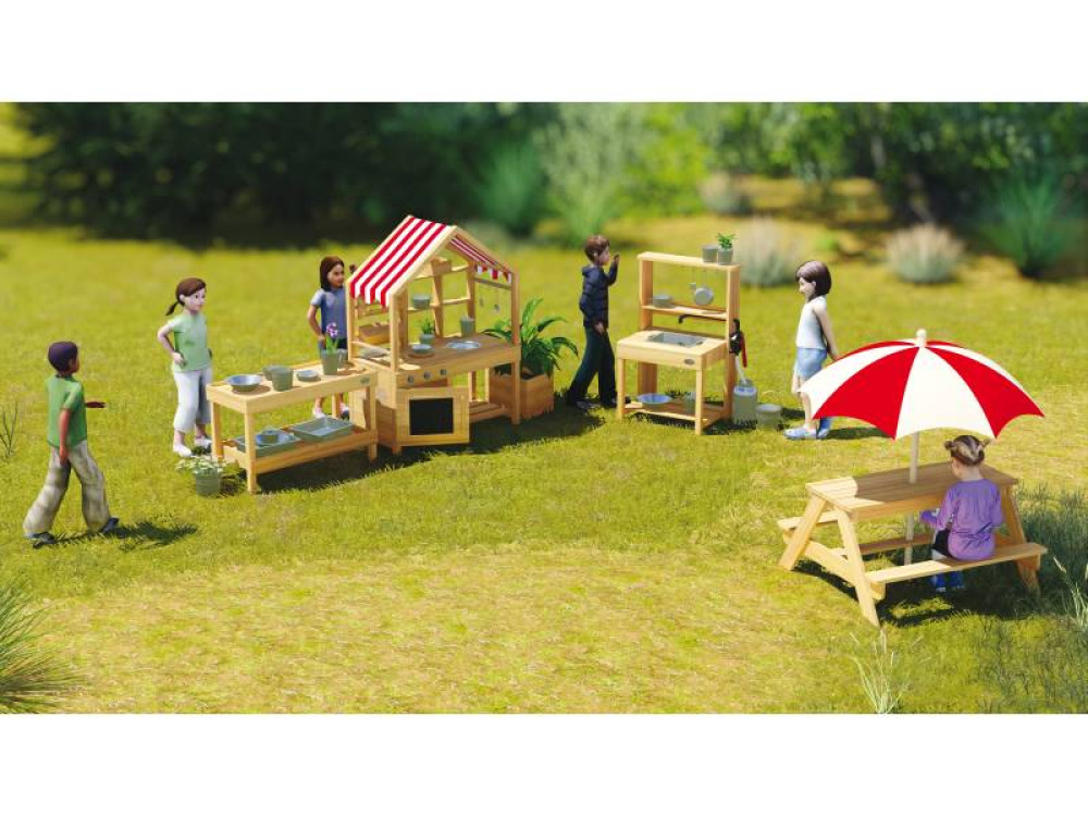 Wooden kitchen - mud kitchen