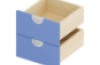 Set of Cubo drawers with lock. Narrow, low. Azure blue