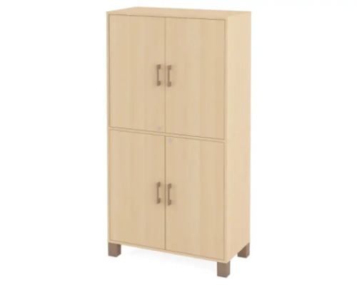 High wardrobe with two pairs of doors with lock. Birch. Fresh Collection