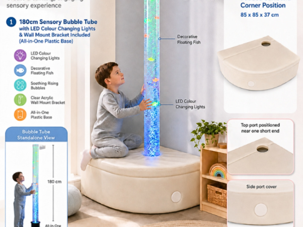 Corner Bubble Tube Kit (Incl. Large Tube, Padded Surround & Bracket)