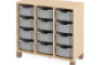 Cabinet with 12 deep containers. Grey. Fresh Collection