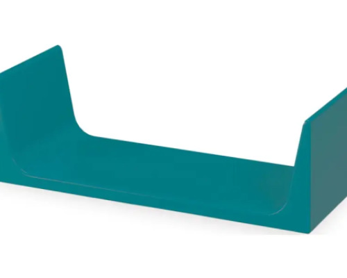 Mattress with sides for a hideout with a bookcase. Emerald blue