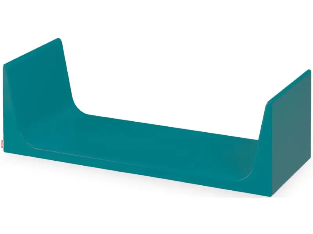 Mattress with sides for a hideout with a bookcase. Emerald blue