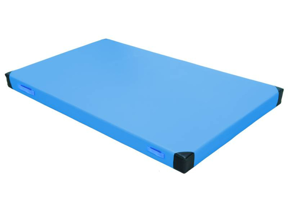 Gymnastics mattress with reinforced corners 10 cm. Blue