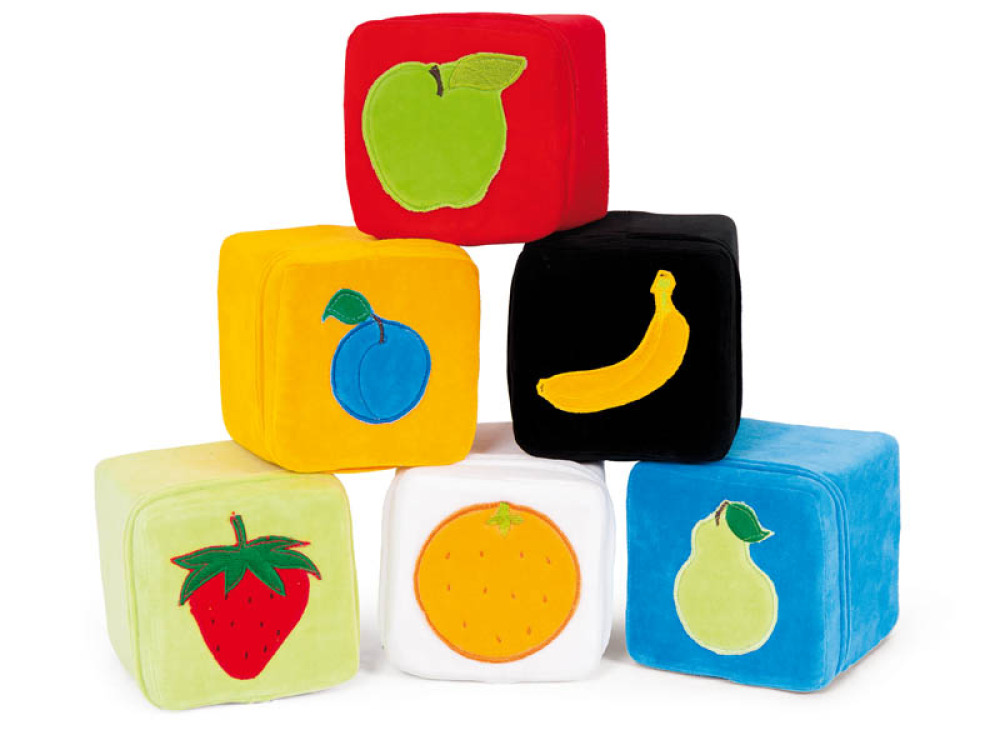 Fruit cubes. Soft foam blocks