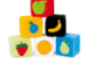 Fruit cubes. Soft foam blocks