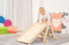 Ladder with climbing wall. Wooden gymnastics equipment
