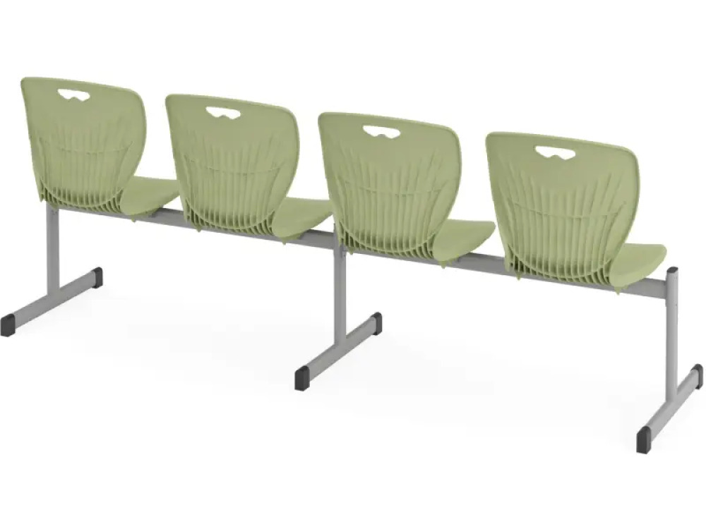 MultiSeat. 4-person cloakroom bench 6. Avocado