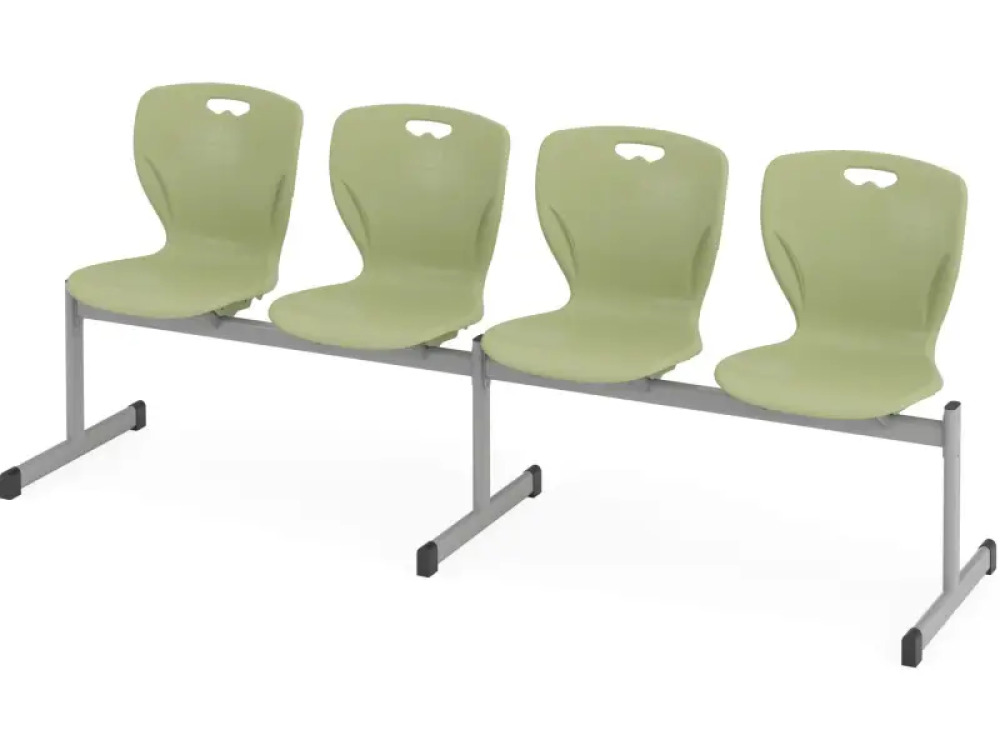 MultiSeat. 4-person cloakroom bench 6. Avocado