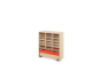 Storage Unit L with compartments + container - Red