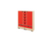 Storage Unit XL with shelves and doors + deep cardboard trays & container - Red