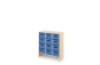 Storage Unit L with deep wooden trays - Blue
