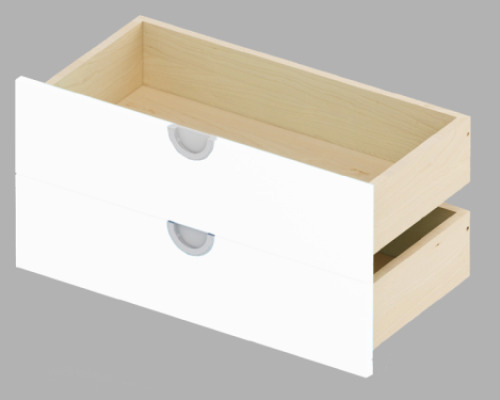 Cubo ACCESSORIES SHELVES AND DRAWERS white wide low 2 pcs.