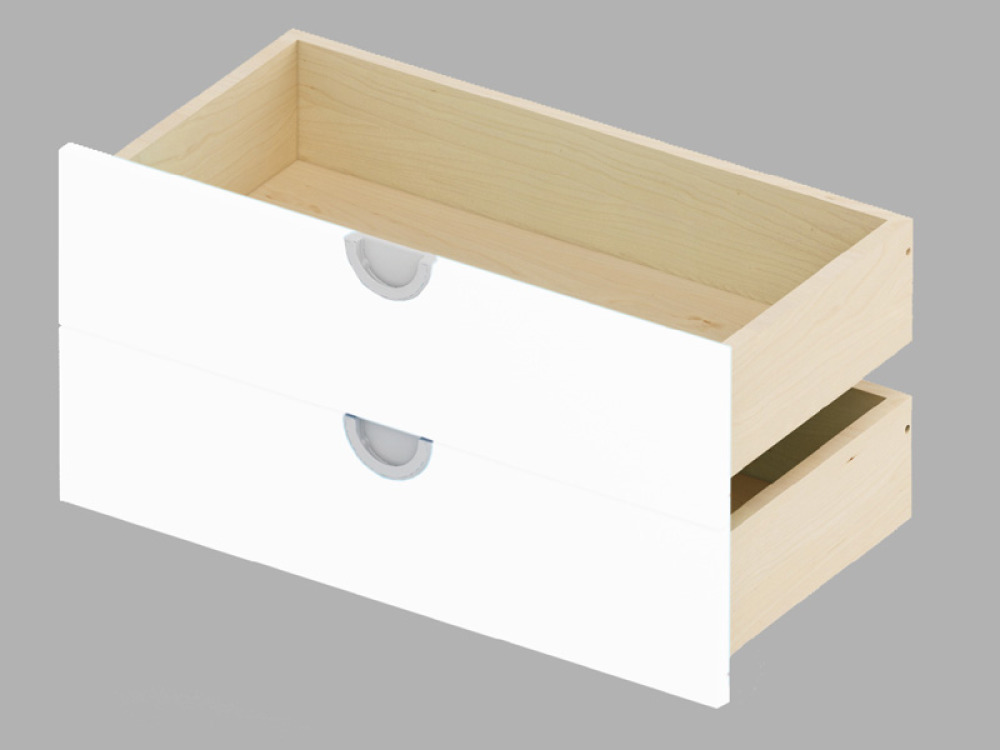 Cubo ACCESSORIES SHELVES AND DRAWERS white wide low 2 pcs.