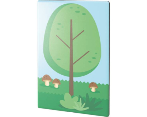 Forest wall panel. Tree with mushrooms