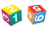 Foam mathematical cube with digits