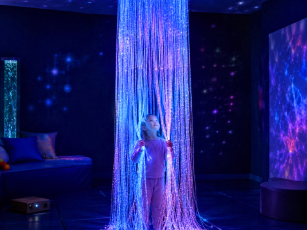 Sensory Fibre Optic Curtain Ring Including Fibres and Light Source