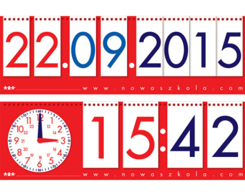 Clock and calendar flip chart