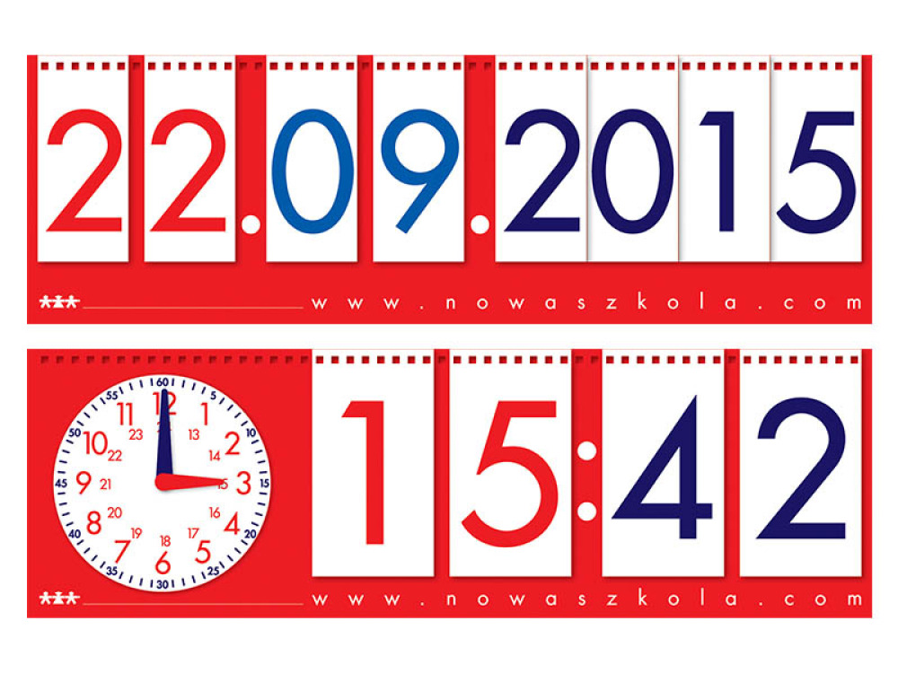 Clock and calendar flip chart