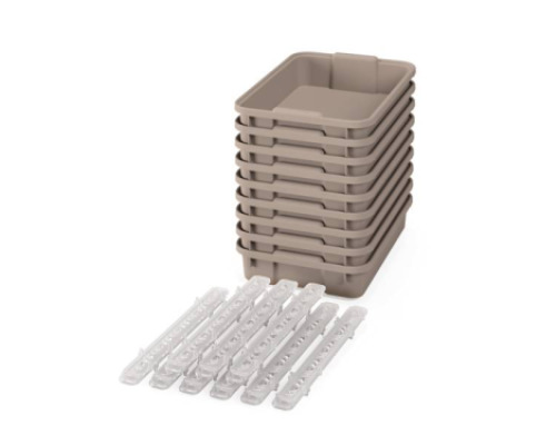 Small plastic containers with runners - eco beige - 09