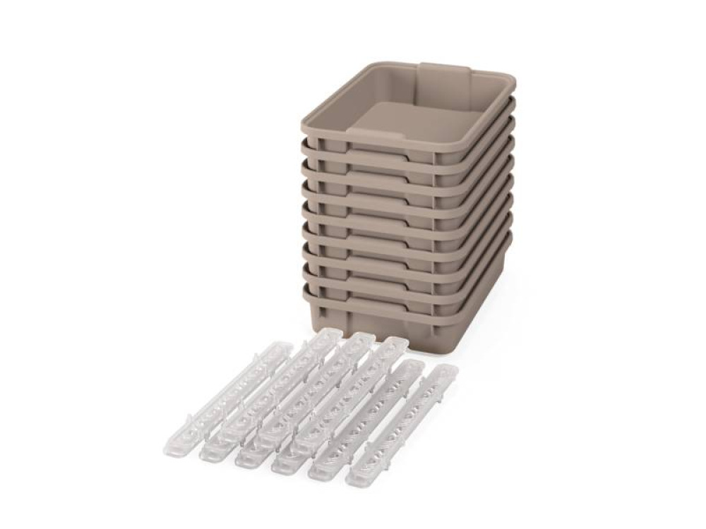 Small plastic containers with runners - eco beige - 09