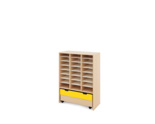 Storage Unit X with compartments + container - Yellow