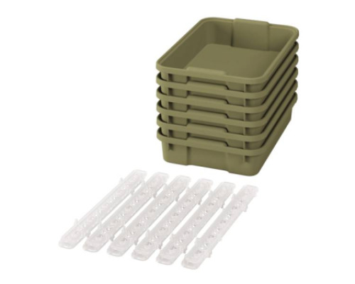 Small plastic containers with runners- eco light green - 06