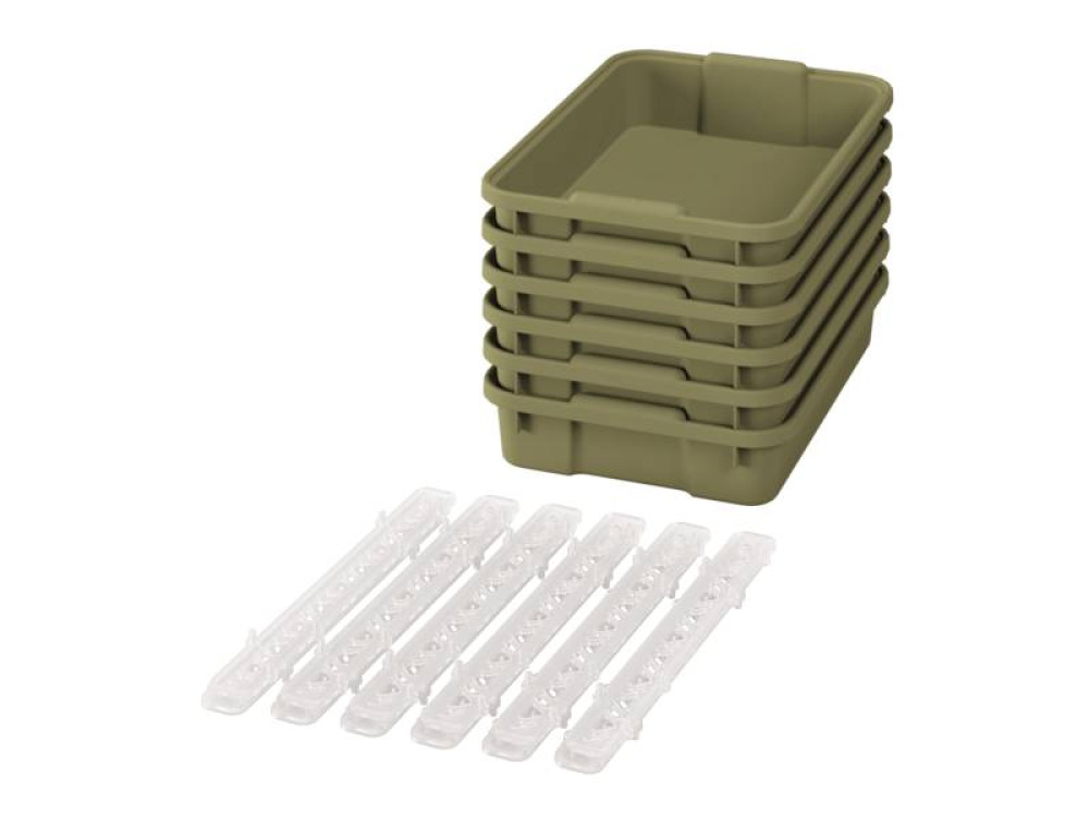 Small plastic containers with runners- eco light green - 06
