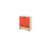 Storage Unit L with shelves + doors & container - Red