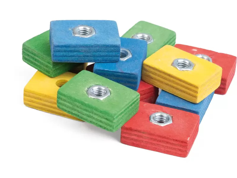 Wooden board with screws
