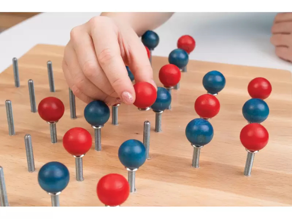 Wooden board with screws