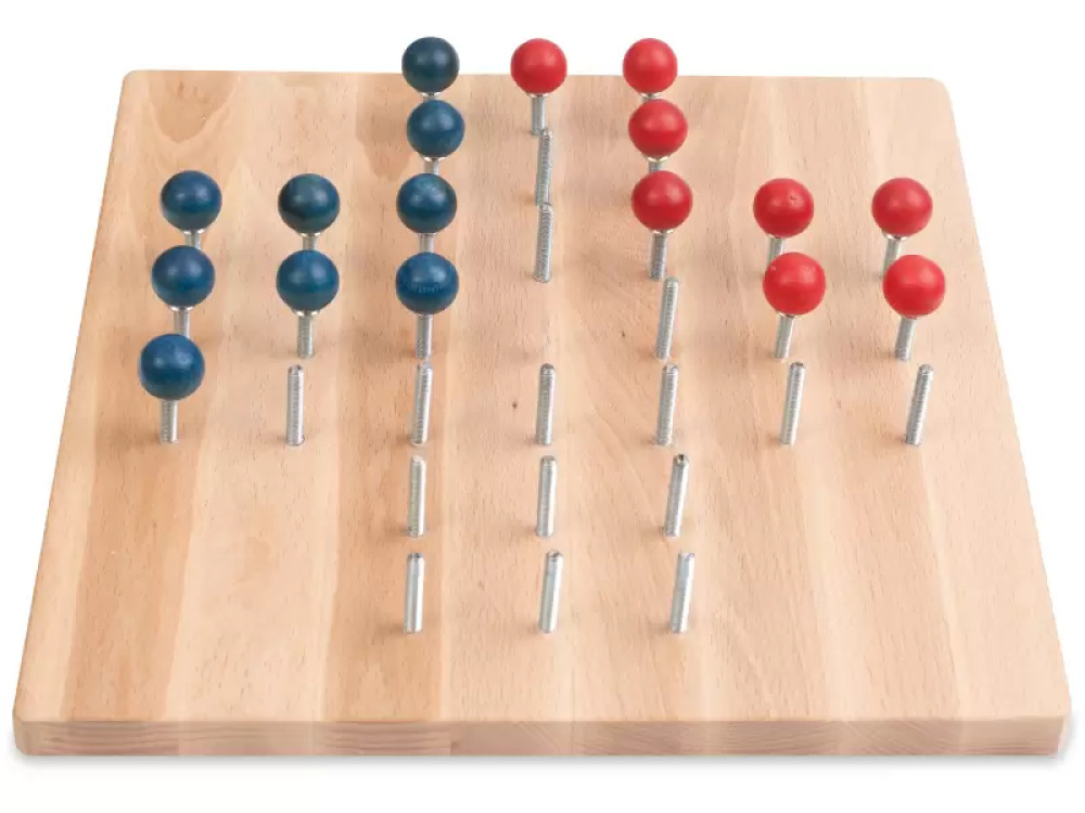 Wooden board with screws