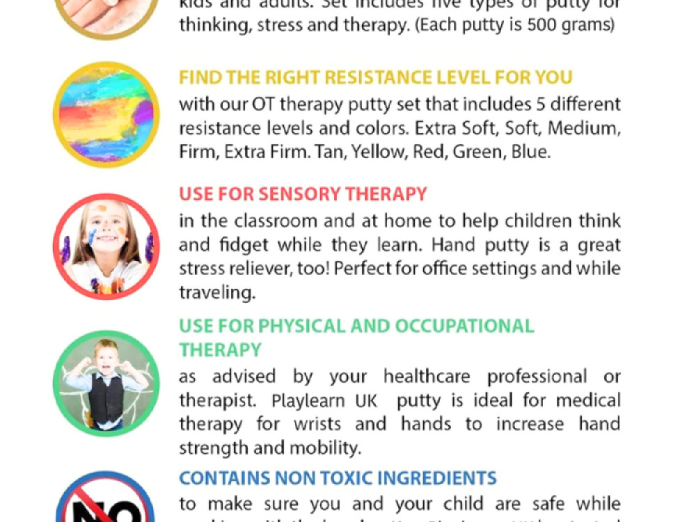 Therapy putty ( 5 Colours – 5 Strengths )
