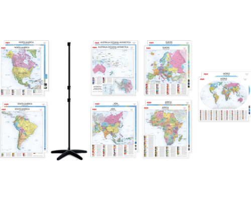 Wall maps with a hanger ? English set